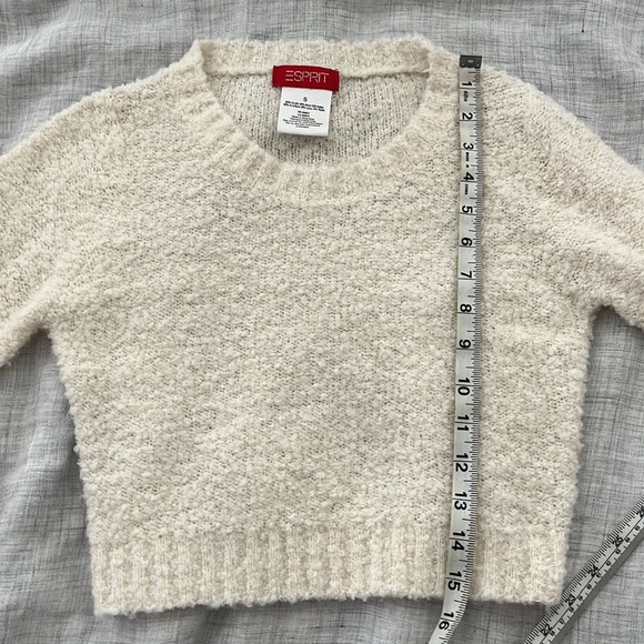 Vintage 90s Esprit cream wool blend cropped sweater - Picture 7 of 9